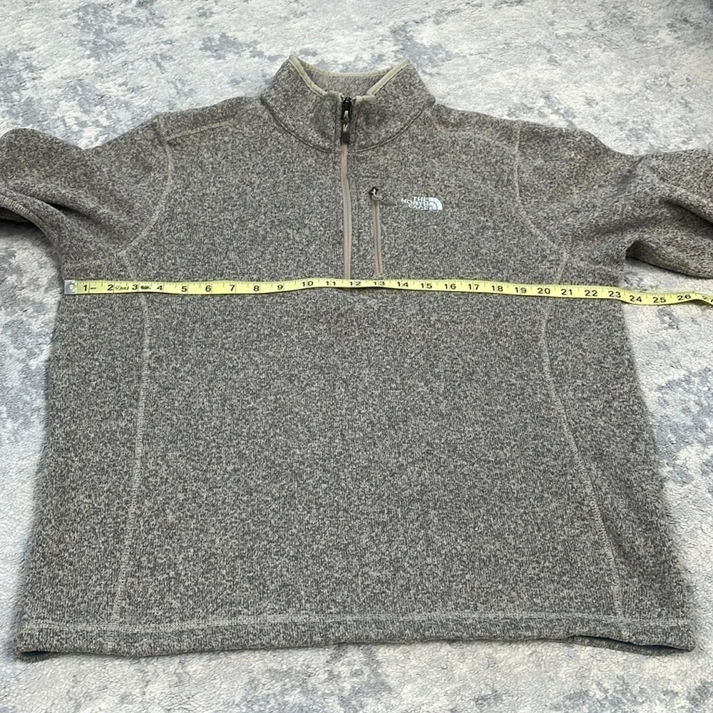 The North Face Fleece Quarter Zip Sweater Speckled Gray Neutral Sz L